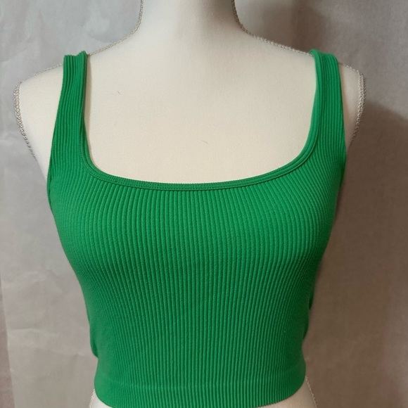 Zara Vibrant Green Ribbed Tank Top - Picture 2 of 7